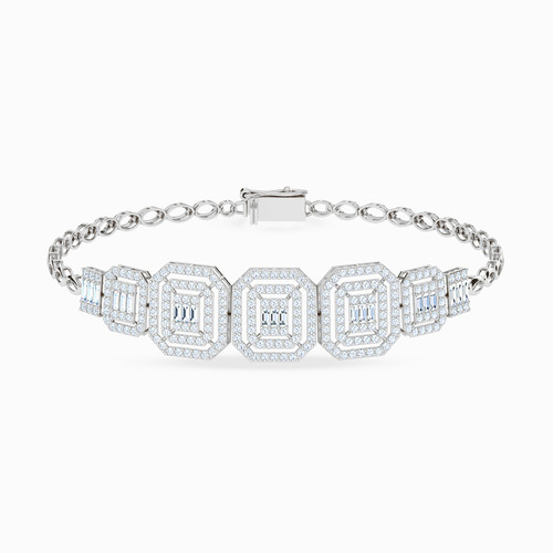 LGB120 - Square Cubic Zirconia Chain Bracelet in 18K Gold - 21010790009-1.jpg