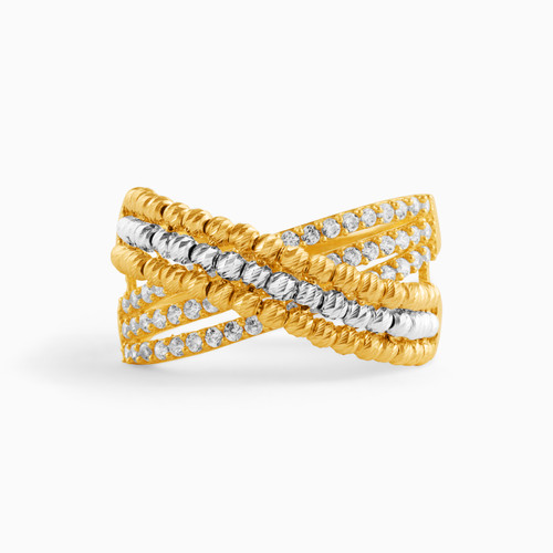 LGR607 - Twist Cubic Zirconia Ring in 21K Gold - 22002020126-1.jpg