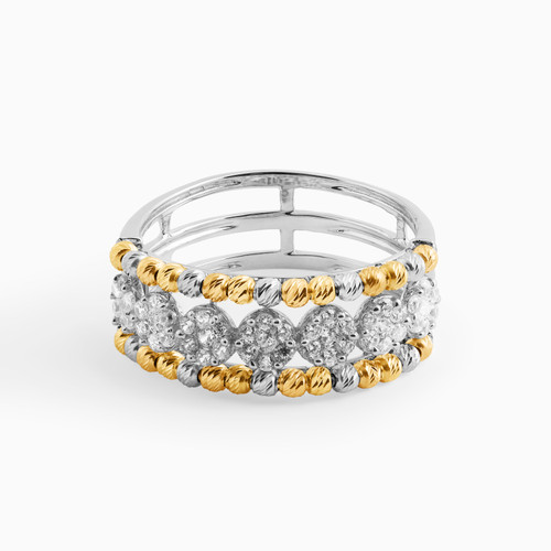 LGR338 - Beaded Cubic Zirconia Ring in 18K Gold - 21002020013-1.jpg