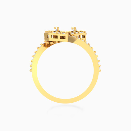 LGR519 - Rectangle Cubic Zirconia Two headed Ring in 18K Gold - 61002180128-3.jpg