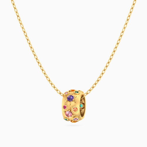 MLN1052 - Ring Colored Stones Necklace in 18K Gold - 21046110977-1.jpg