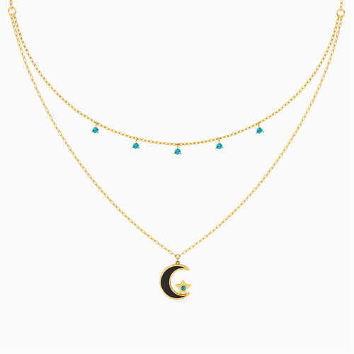 MLN585 - Crescent Colored Stones Necklace in 18K Gold - 21046030251-1.jpg