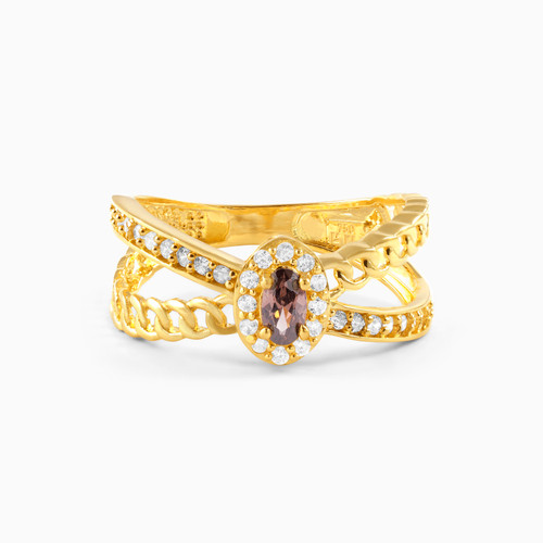 LGR692 - Oval Colored Stones Ring in 18K Gold - 61002180063-1.jpg