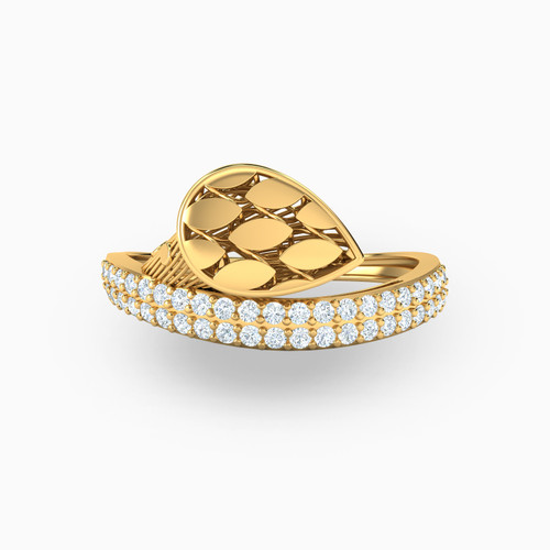 LGR136 - Textured Cubic Zirconia Ring in 21K Gold - 22002111431-1.jpg