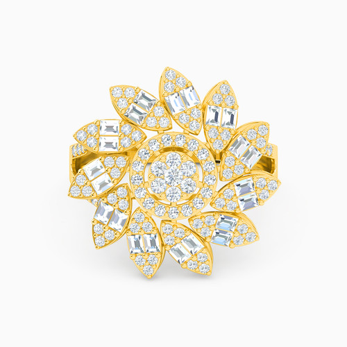 LGR148 - Flower Cubic Zirconia Ring in 18K Gold - 21002790105-1.jpg