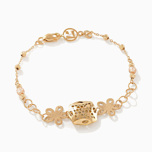 LGB58 - Flower Chain Bracelet in 21K Gold - 22010140270-1.jpg