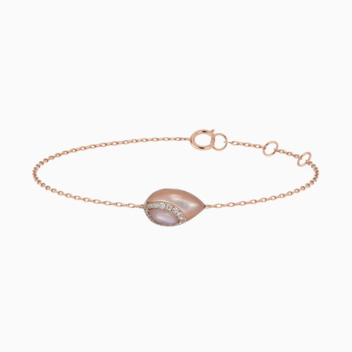 LDB53 - Pear Diamond & Pearl Chain Bracelet in 18K Gold - BR71179-1.jpg