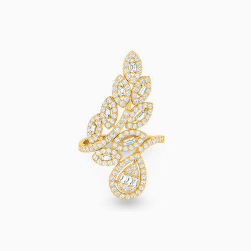LGR146 - Leaf Cubic Zirconia Ring in 18K Gold - 21002790096-1.jpg