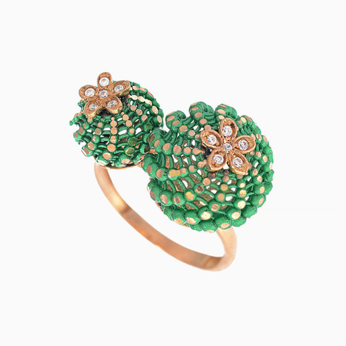 LGR70 - Cactus Green Stones Ring in 21K Gold - 22002111005-1.jpg