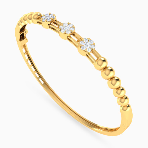 LGB302 - Circle Cubic Zirconia Bangle Bracelet in 18K Gold - 21011110666-3.jpg
