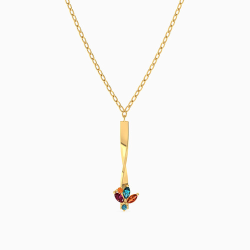 LIN1108 - Bar Colored Stones Necklace in 18K Gold - 111404180438-1.jpg