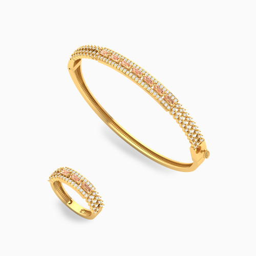 LGS155 - Baguette Orange Stone Half Set in 18K Gold (2 Pieces) - 61011180015-1.jpg