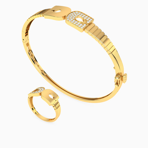 LGS177 - Pear Cubic Zirconia Half Set in 21K Gold (2 Pieces) - 22011110938-1.jpg