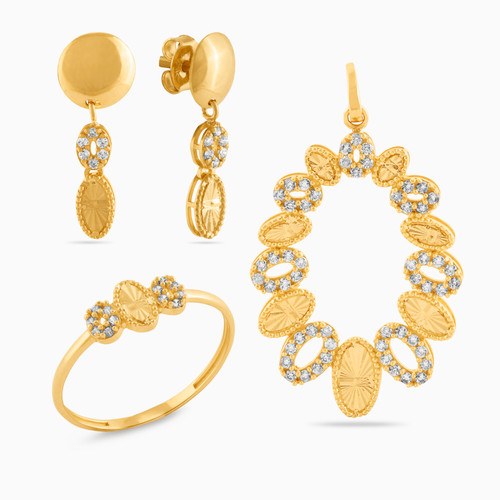 LGS153 - Oval Cubic Zirconia Half Set in 18K Gold (3 Pieces) - 22006110384-1.jpg