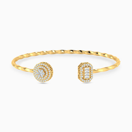 LGB181 - Multishaped Cubic Zirconia Bangle Bracelet in 18K Gold - 113097900102001 - 1.jpg