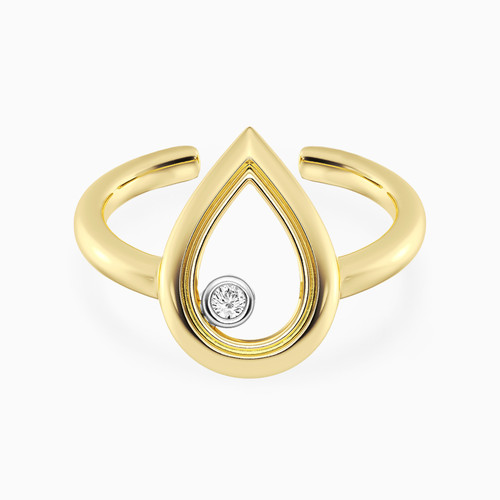 WR203 - Pear Lab Grown Diamonds Gold Plated Ring - MSR00829-1.jpg