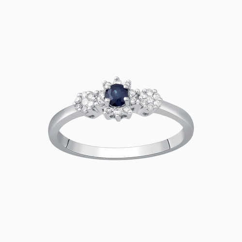 LDR98 - Circle Diamond & Blue Stone Ring in 18K Gold - R91793SB-1.jpg