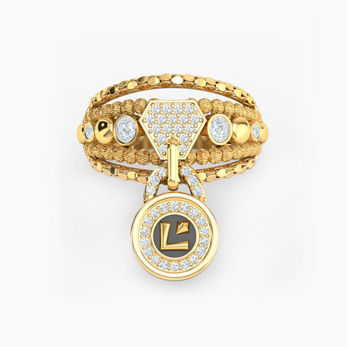 LGR336 - Lock Cubic Zirconia Ring in 21K Gold - 12002110936-1.jpg
