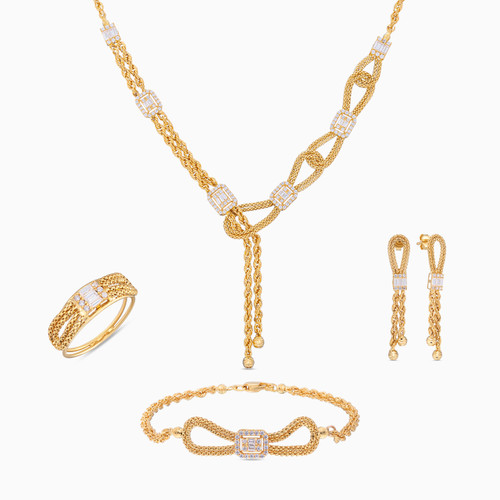 LGS310 - Cubic Zirconia Jewelry Set in 21K Gold (4 Pieces)  - 12001110766-1 .jpg