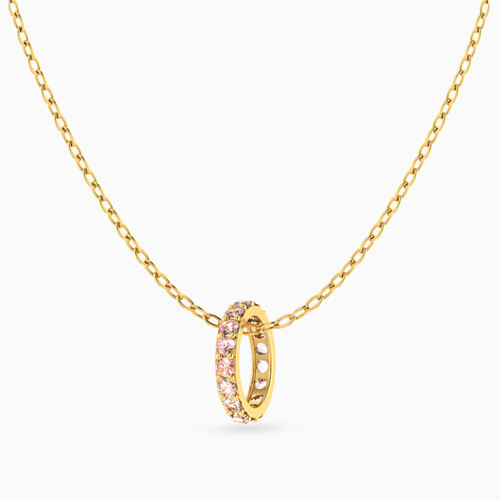 MLN1209 - Circle Rose Stone Necklace in 18K Gold - 21046111070-1.jpg