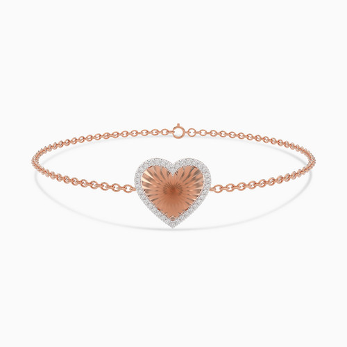 LDB543 - Heart Diamond Chain Bracelet in 18K Gold - SAB05487-1.jpg
