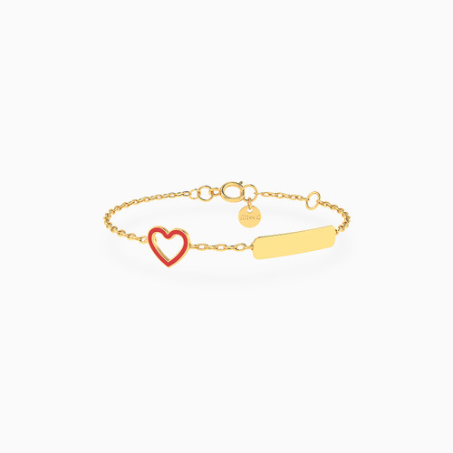 MLB696 - Kids Enamel Coated Heart Chain Bracelet in 18k Gold - 21047110270-1.jpg