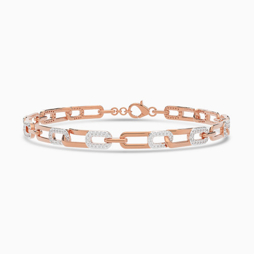 LDB598 - Lock Diamond Chain Bracelet In 18K Gold - AJB02153-1.jpg