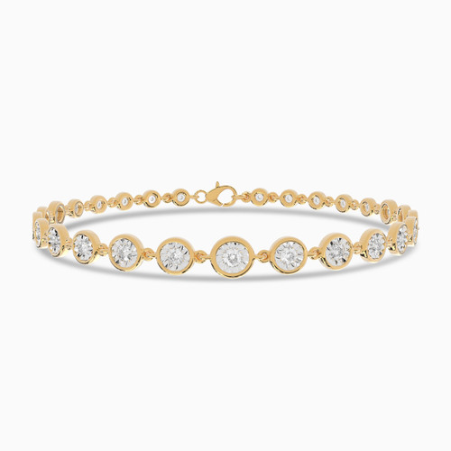 LDB592 - Circles Diamond Chain Bracelet In 18K Gold - AJB02443-1.jpg