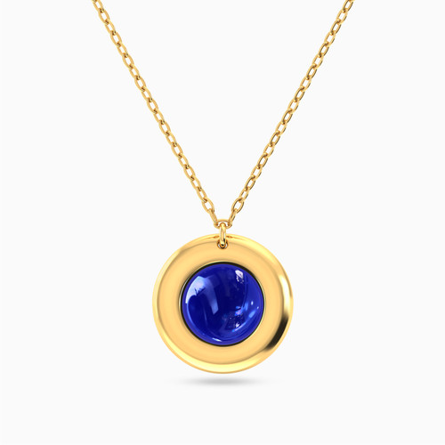 MLN924 - Circle Blue Stone Necklace in 18K Gold - 21046110938-1.jpg