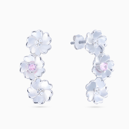 WE286 - Flower Rose Stone Sterling Silver Drop Earrings - SE13314A-1.jpg