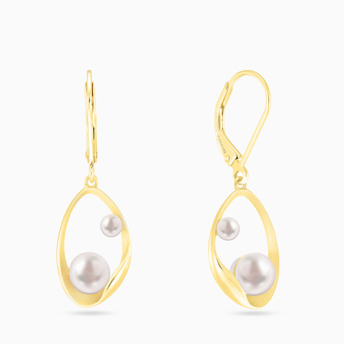 WE260 - Oyster Pearls Drop Earrings in Yellow Gold Plating - GE14150A-1.jpg