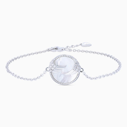 WB246 - Wings Clear Stone & Pearl Sterling Silver Chain Bracelet - GB14413A-1.jpg