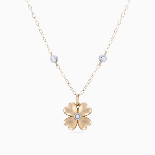 MLN1294 - Flower Diamonds Necklace In 18K Gold - 21046110954-1.jpg