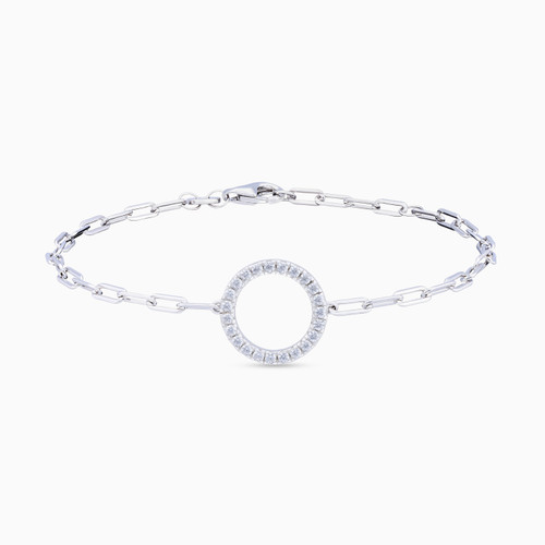 WB1 - Sterling Silver Cubic Zirconia Chain Bracelet - 87350318-1.jpg