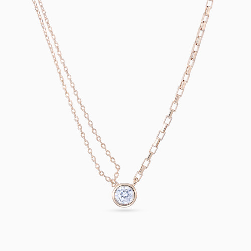 WN46 - Circle Cubic Zirconia Gold Plated Layered Necklace - 97359845-1.jpg