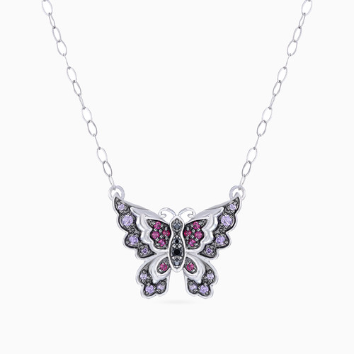 LIN1135 - Butterfly Colored Stones Necklace in 18K Gold - 121404280116-1.jpg