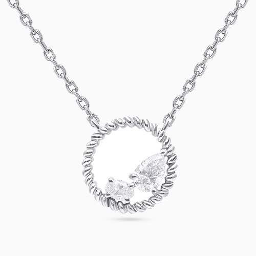 WN386 - Twisted Circle Lab Grown Diamond Sterling Silver Necklace - KP614640-1.jpg