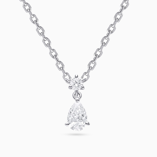 WN390 - Round & Drop Lab Grown Diamond Sterling Silver Necklace - KP614644-1.jpg
