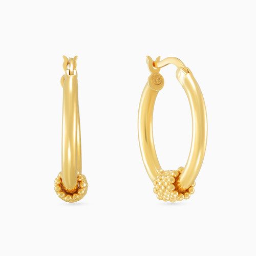 LGE211 - Tiny Beads Hoop Earrings In 21K Gold - 22003650004-1.jpg