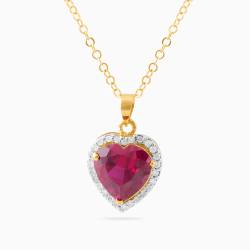 MLN1005 - Heart Diamonds & Rose Stone Necklace in 18K Gold - 21046110944-1.jpg