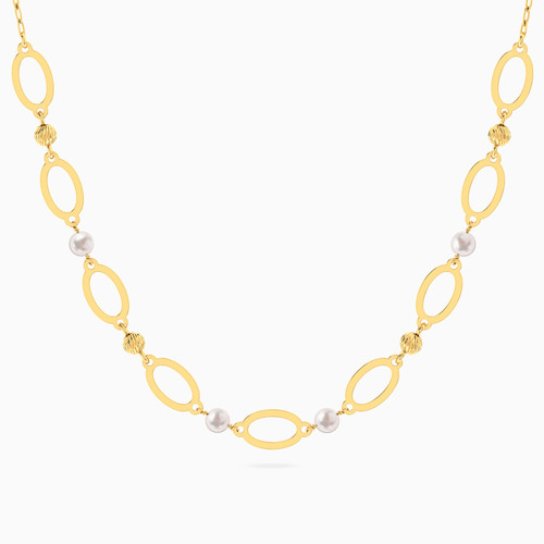 MLN1791 - Oval Loops Pearl Necklace In 18K Gold - 21046030376-1.jpg
