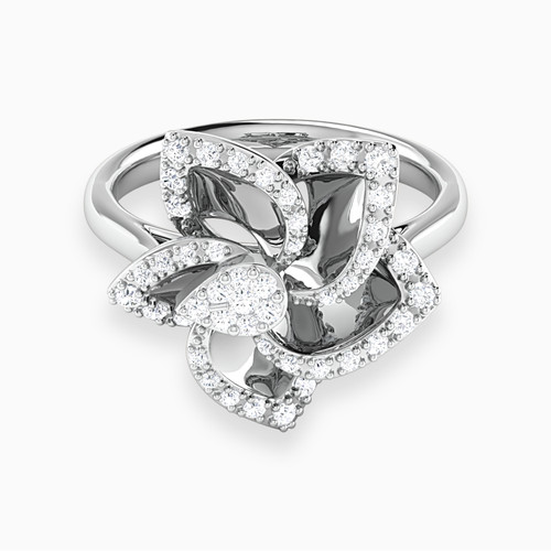 LDR3489 - Flower Diamond Ring In 18K Gold - RN127161W18DI1-1.JPG