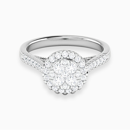 LDR3486 - Round Cluster Diamond Ring In 18K Gold - RN111147W18DI1-1.JPG