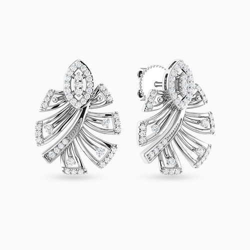 LDE867 - Leaves Diamond Stud Earrings In 18K Gold - ER421376W18DI1-1.JPG