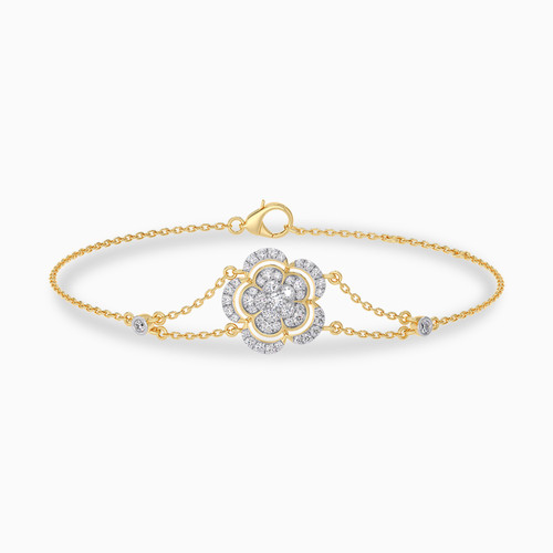 LDB666 - Floral layers Diamond Chain Bracelet In 18K Gold - KB613750-1.jpg
