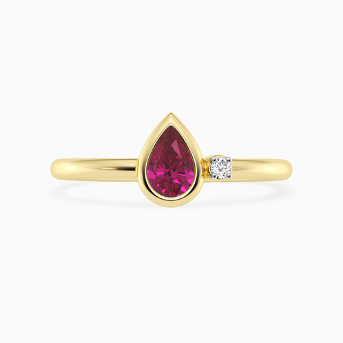 WR262 - Pear Pink Stone & Lab Grown Diamonds Gold Plated Ring - MSR00860_PK-1.jpg