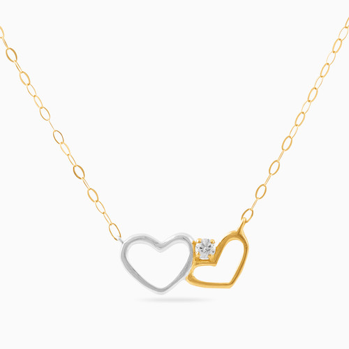 MLN1002 - Heart Cubic Zirconia Necklace in 18K Gold - 21046110937-1.jpg