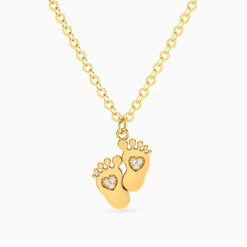 MLN1866 - Kids Baby Feet Diamond Necklace In 18K Gold - 21046111267-1.jpg