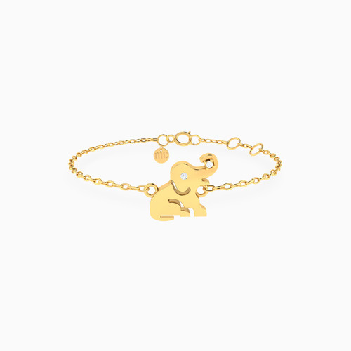 MLB797 - Kids Elephant Cubic Zirconia Chain Bracelet in 18K Gold - 21047110328-1.jpg