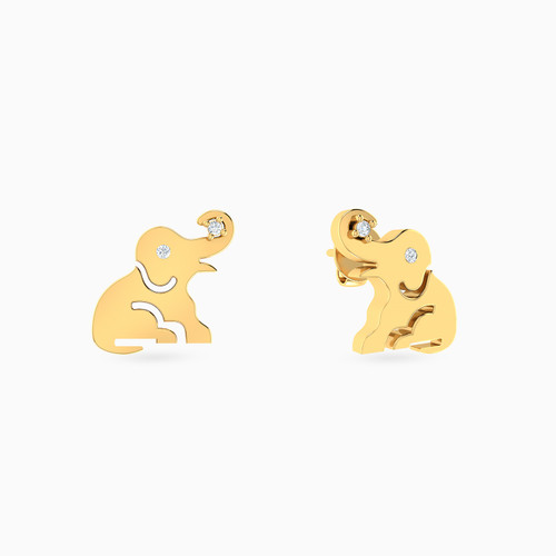 MLE549 - Kids Elephant Diamond Stud Earrings in 18K Gold - 21051110416-1.jpg